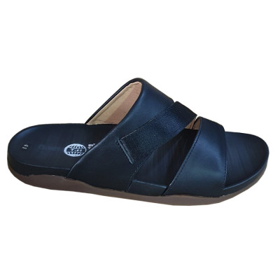 Dép Nam Quai Ngang  Da Bò Chính Hãng Trường Hải Màu Đen DN166  Thời Trang Cao Cấp Trẻ Trung 