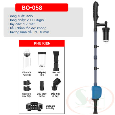 Hút phân cặn Sobo Multifunction Clean Pump BO 028 / 058 / 078 bơm chìm thay nước bể cá tép thủy sinh