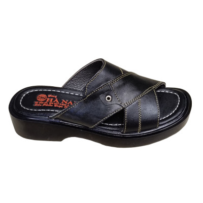 Dép Nam Quai Ngang Da Bò Thật HÀ NAM Đế Cao Dành Cho Người Thấpp DN2052