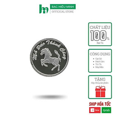 Đồng Xu Cạo Gió Đánh Cảm  Bạc Ta Nguyên Chất S99 Mã Đáo Thành Công Loại Nhỏ Đường Kính 2,3cm BẠC HIỂU MINH XDG4