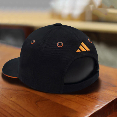 Nón kết, mũ lưỡi trai Adi.das logo cam phối vải kaki form chuẩn thời trang cao cấp