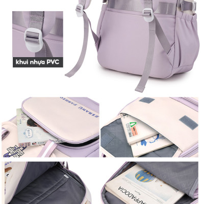 Balo đi học thời trang nữ phong cách nhật màu pastel kiểu dáng mới đựng laptop đi làm du lịch 9608