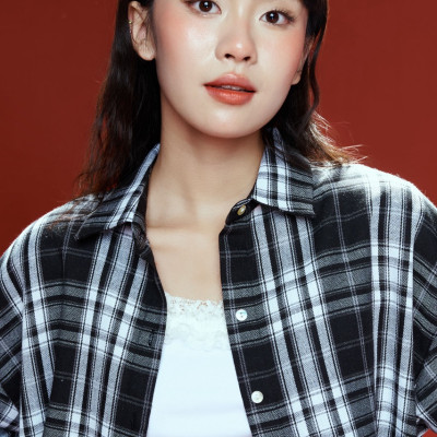 DOTTIE - Sơ mi tay dài kẻ ô - T1026