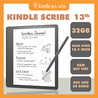 Combo Máy đọc sách Kindle Scribe kèm bút – thế hệ đầu tiên có thể đọc và viết, màn hình 10,2” 300PPI, đèn vàng warmlight, bộ nhớ 16-64GB, đồng bộ dữ liệu qua Microsoft Word - hàng nhập khẩu