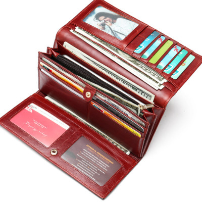 Ví Da Bò Cầm Tay Dáng Dài Thời Trang cao cấp Cho Nữ phong cách châu âu