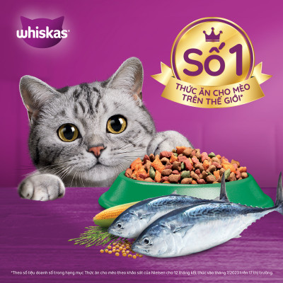Thức Ăn Cho Mèo Whiskas Adult 1+ Years Vị Cá Ngừ 3kg/Túi