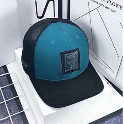 Mũ lưỡi trai, nón kết Trucker logo con cáo Lucky One vải kaki phối lưới form đứng siêu đẹp