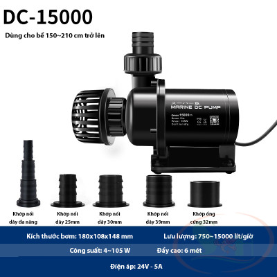 Bơm điện tử Marine DC 650, 1000, 1500, 2000, 2500, 4000, 6000, 9000, 12000, 15000 pump 24V chống giật điều chỉnh cấp độ bơm bể cá tép thủy sinh