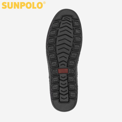 Giày mọi nam da bò đế cao su mũi tròn SUNPOLO MOI011