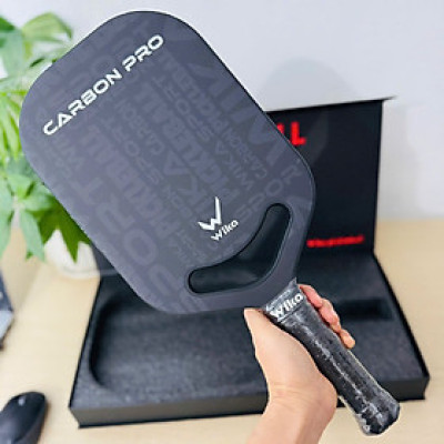 Vợt Pickleball Wi-ka Carbon Pro mầu đen T1000 - Khe hở kim cương tối đa trọng lượng, kiểm soát bóng tốt