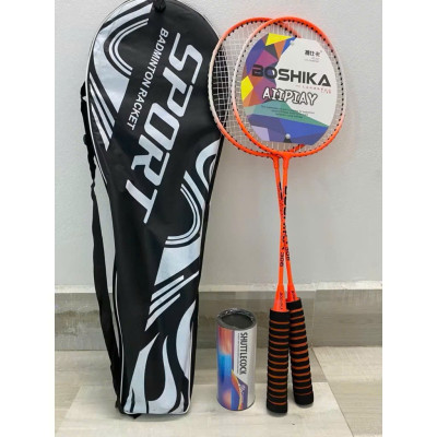 Bộ 2 Vợt Cầu Lông Tay Cầm Đệm Mút Tặng Kèm 03 Quả Cầu Hàng Chính Hãng - Đàn Hồi Tốt, Siêu Cứng, Siêu Bền - HÀNG CHÍNH HÃNG MINIIN
