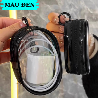 Hộp đựng cáp sạc tai nghe trong suốt, Hộp đựng tai nghe, Túi đựng mỹ phẩm cầm tay nhỏ gọn