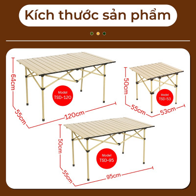 Bàn cắm trại dã ngoại gấp gọn TSD 120cm có thể gập lại ,đa năng,dễ mang theo, dã ngoại