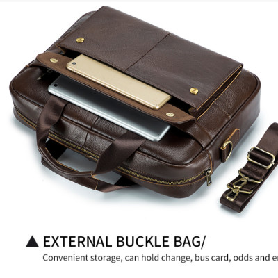 Túi xách nam 100% da bò thật cao cấp phong cách mới 15.6inh