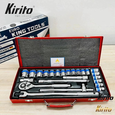 Bộ tuýp khẩu hãng 24 chi tiết hệ 1/2 inch phân phối Kirito chuyên để sửa xe máy, ô tô, máy móc