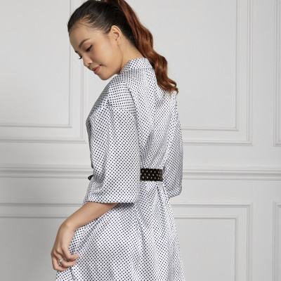 Đồ Bộ Nữ Mặc Nhà Pijama Ngắn Buộc Eo Lụa Hàn Maxivic, La Mộc - MM112119