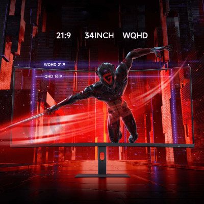Màn Hình Cong Xiaomi Redmi Mi Curved G34WQi 34 Inch Tần Số 180 Hz 2K Có VESA Chơi Game Làm Việc Thoải Mái - Hàng Nhập Khẩu