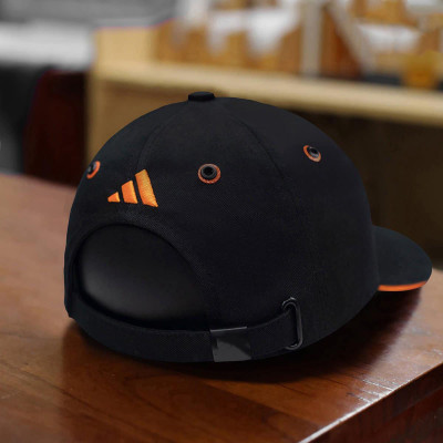 Nón kết, mũ lưỡi trai Adi.das logo cam phối vải kaki form chuẩn thời trang cao cấp