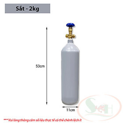 Bình co2 thủy sinh sắt thép 2kg / 3kg van xả an toàn bể thủy sinh cá tép cảnh