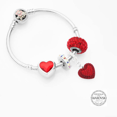 Charm Pha Lê Swarovski  Trái Tim Tình Yêu