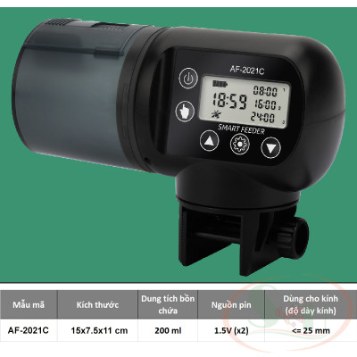 Máy cho ăn Aquablue Smart Feeder tự động hẹn giờ cho cá tép ăn