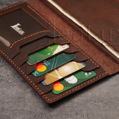Ví Dài Mini Da Sáp Handmade Lealux Mini Long Wallet