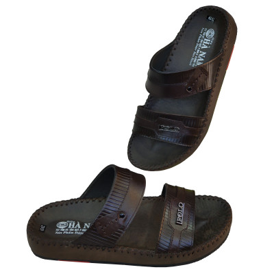 Dép Nam Quai Ngang HÀ NAM Da Bò Thật Cao Cấp DNA2080