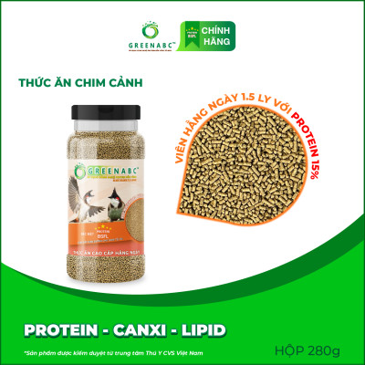 Cám Chim Chào Mào GREENABC – Giúp chim căng lửa, trụ giàn, 2 loại bổ sung và hàng ngày – Hộp 280g