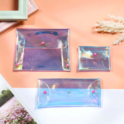 Ví đựng tiền, mỹ phẩm chất liệu PVC trong suốt chống thấm nước đựng đồ trang điểm du lịch