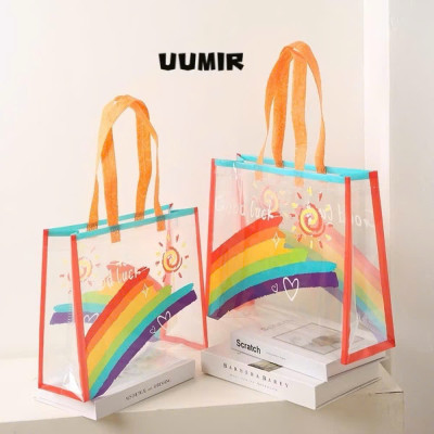 Túi Tote Nhựa PVC Trong Suốt Họa Tiết Cầu Vồng - Thời Trang Hiện Đại - HÀNG CHÍNH HÃNG MINIIN