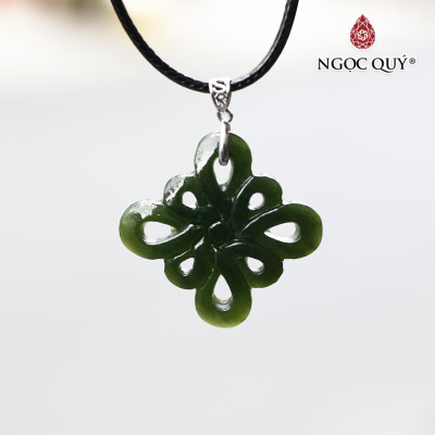Mặt dây chuyền kết đồng tâm ngọc bích mệnh hỏa, mộc - Ngọc Quý Gemstones