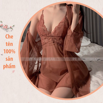Váy ngủ 2 dây chéo lưng xuyên thấu sexy cao cấp P26 - Đầm ngủ nữ gợi cảm - Đồ ngủ nữ