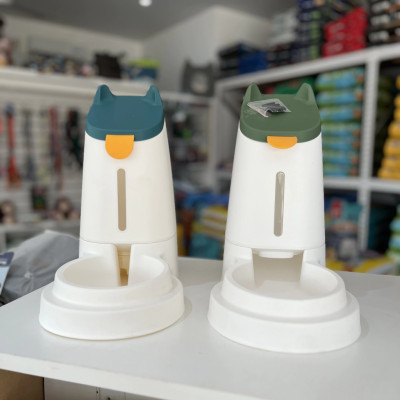 Bình Thức Ăn Tự Động Cho Chó Mèo Hình Mèo Tai Vểnh