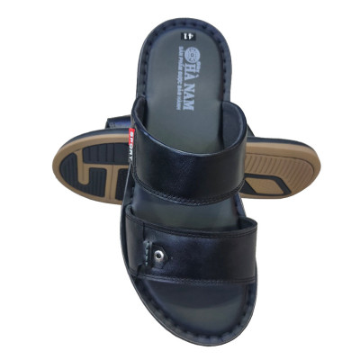 Dép Nam Quai Ngang Da Bò Thật TITI ĐÔ Cao Cấp DNA2156d