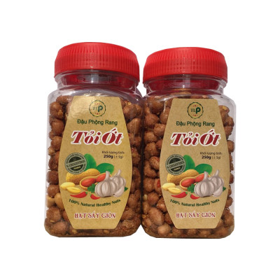 3 hũ đậu phộng sấy giòn tỏi ớt loại ngon MỖI HŨ 250G