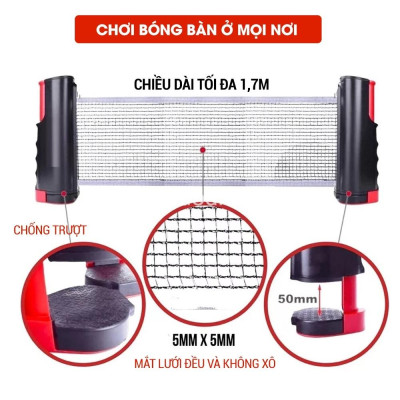 Cọc lưới bóng bàn rút gọn chính hãng dododios chất liệu ABS cao cấp