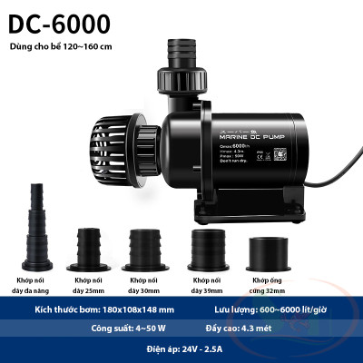 Bơm điện tử Marine DC 650, 1000, 1500, 2000, 2500, 4000, 6000, 9000, 12000, 15000 pump 24V chống giật điều chỉnh cấp độ bơm bể cá tép thủy sinh