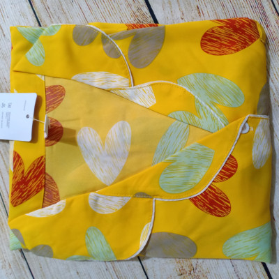 Bộ lụa mango tay dài trái tim siêu dễ thương 70-78kg