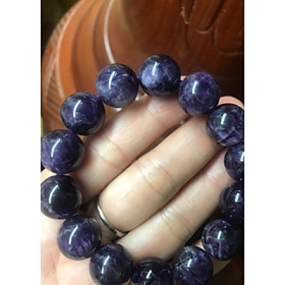 VÒNG THẠCH ANH TÍM TỰ NHIÊN 14LY NÈ CÁC ANH NAM MỆNH HỎA MỆNH THỔ 