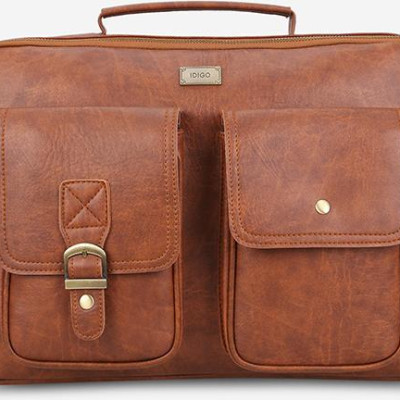 Cặp da nam nữ đựng laptop 15.6 inch, túi xách công sở phom chữ nhật ngăn trước túi hộp IDIGO MB2 - 702