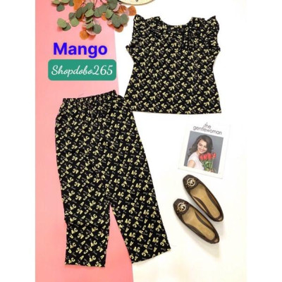 Đồ bộ nữ,đồ ngủ mặc nhà lửng 9 tấc vải lụa mango cao cấp BL 16 họa tiết siêu cưng size 47-60kg.
