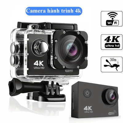 Camera Hành Trình 4K Ultra WiFi Xe Máy - Xe Đạp - Ô Tô, Camera Ngoài Trời Gắn Mũ Bảo Hiểm Chống Nước Loại Tốt