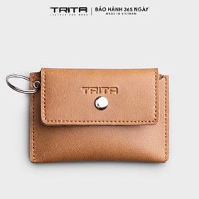 Ví Trita ( Thời trang nam nắp gập kiểu vuông - Ví móc khóa da liberal RMK1 )