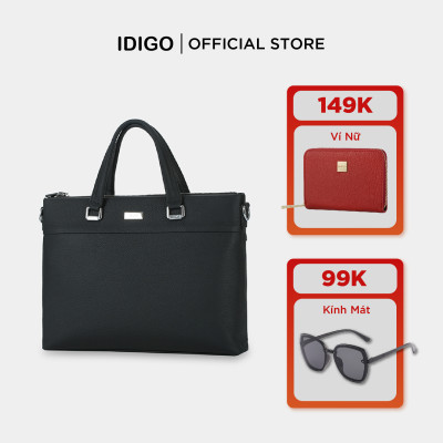 Túi xách công sở nam nữ đựng laptop 14 inch IDIGO MB1 - 16000, túi đựng tài liệu A4 da thật cao cấp