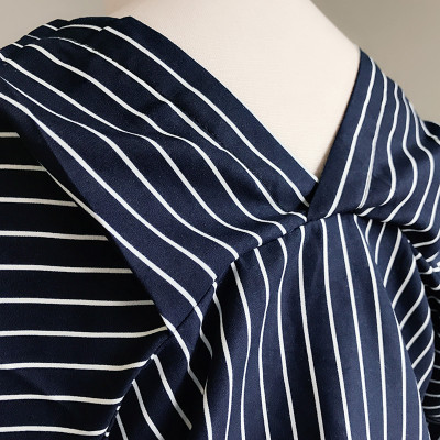 Áo Sơ Mi Nữ Tay Dài Sọc Cách Tân