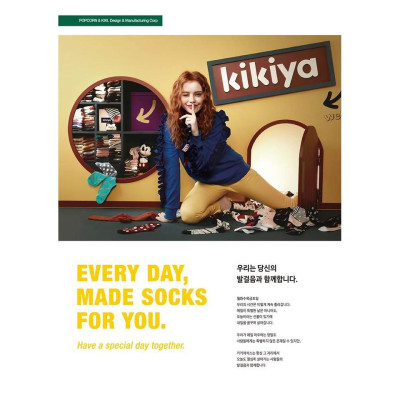 Tất vớ nữ cổ cao mặt cười Kikiya Hàn Quốc W-C-017