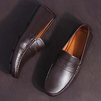 Giày MICHILUX Da Bò Thật Chính Hãng Penny Moccasin CIEMS Màu Nâu Sẫm