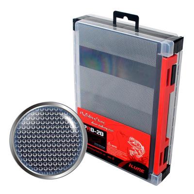 Hộp đựng mồi câu giả 2 mặt với khay có ngăn chứa đồ có thể tháo rời