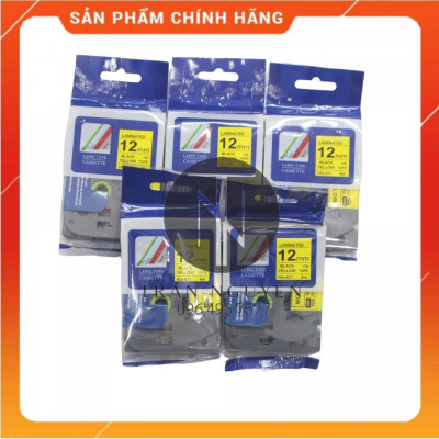 Nhãn In Brother HZe-631 - Đen nền vàng 12mm x 8m - Hàng nhập khẩu