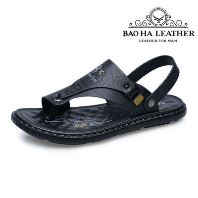 Dép nam xỏ ngón da thật BHD3008 Dép quai hậu nam